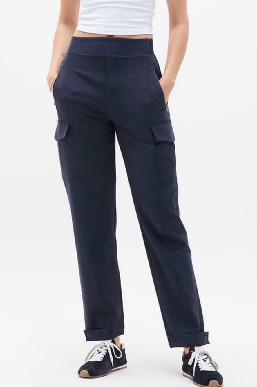 Athleta 2 Endless High Rise Cargo Pant Navy #467187